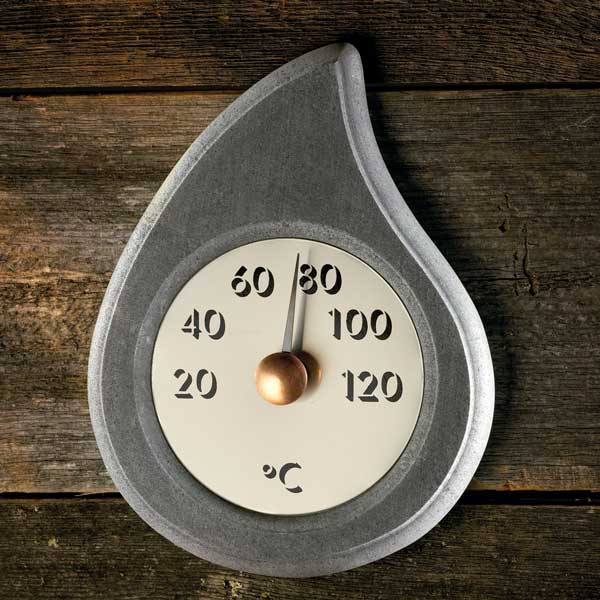 Pisarainen Soapstone Sauna Thermometer Celsius Scale Solid Stone Face