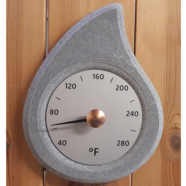 PISARAINEN Soapstone Sauna Thermometer Fahrenheit Scale Analog, Wall-Mount