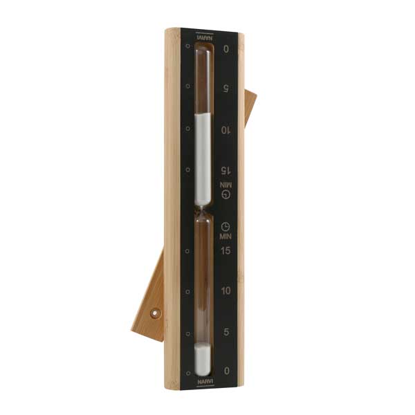 Narvi Black Sand Timer 15-Minute Sauna Hourglass Durable