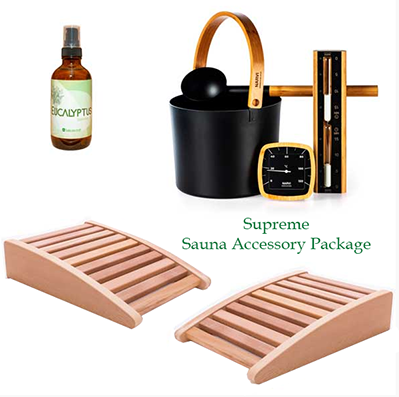 LeisureCraft Supreme Sauna Accessory Package with Bucket, Ladle, Thermometer
