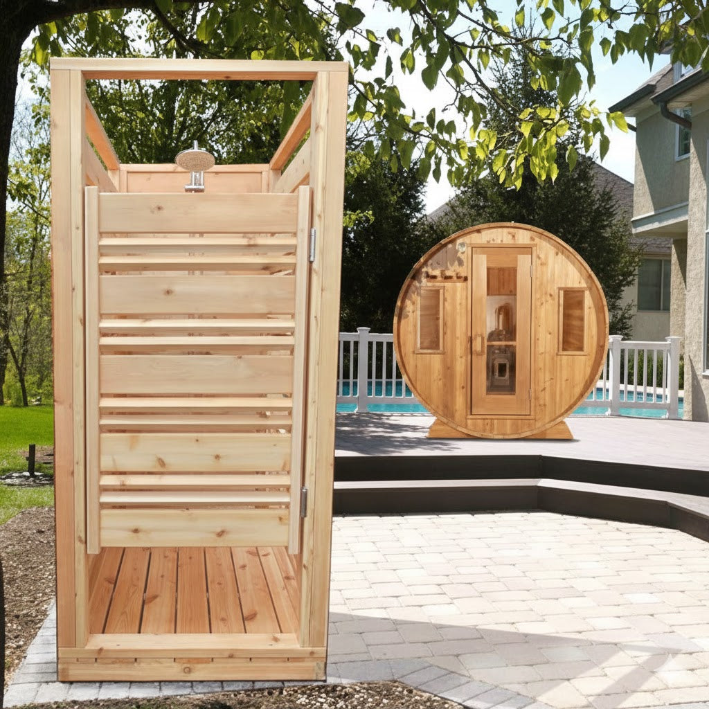 Cloudburst Knotty Red Cedar Outdoor Shower