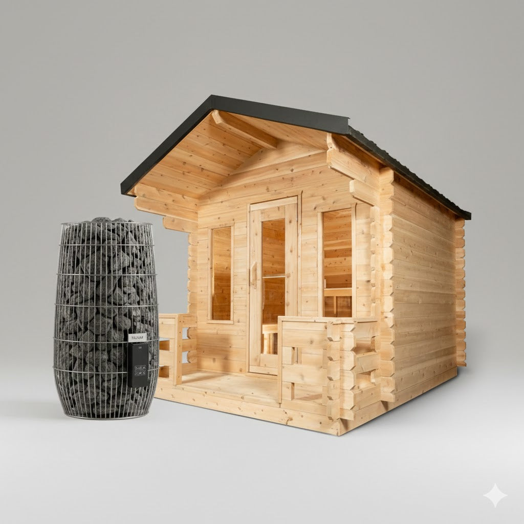Solid Cedar Georgian Cabin Sauna – Custom-Crafted Outdoor Retreat