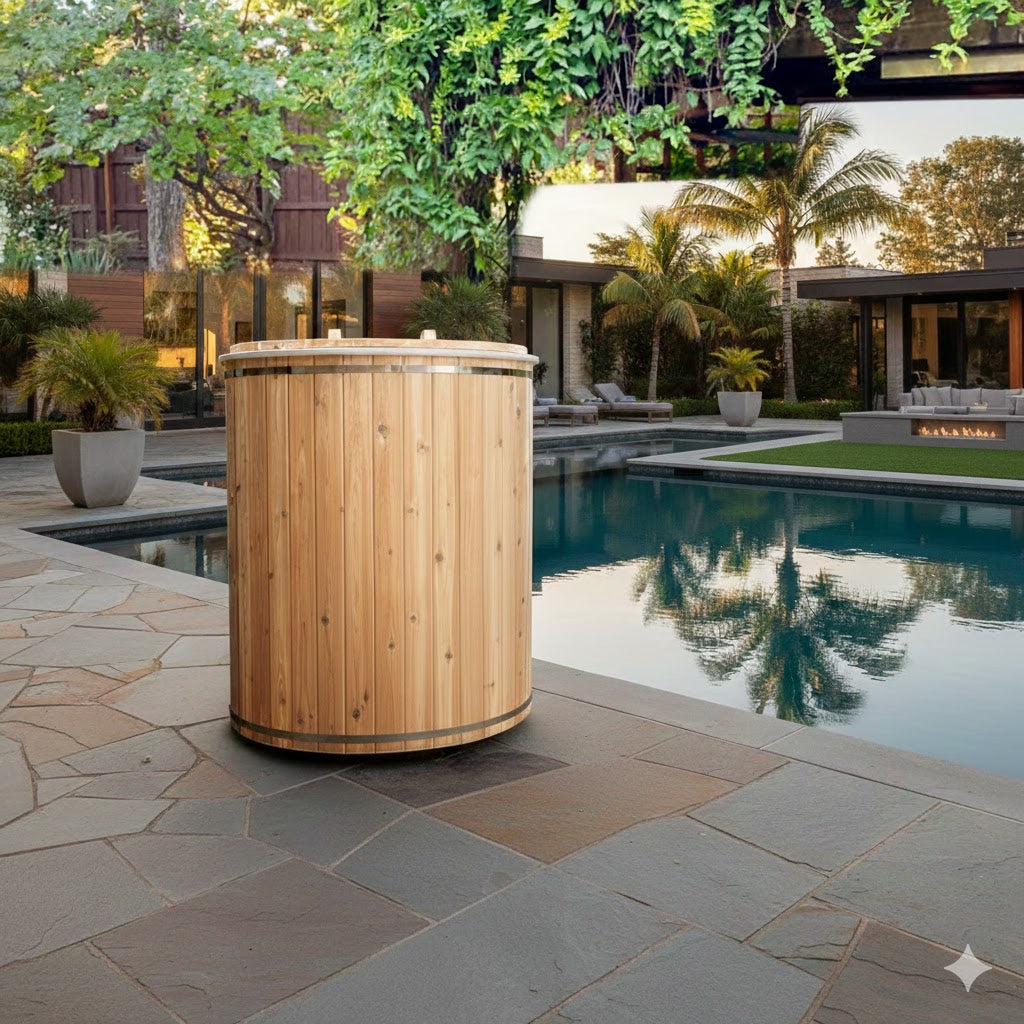 Solid Cedar Cold Plunge Tub – Handcrafted Canadian Cold Therapy