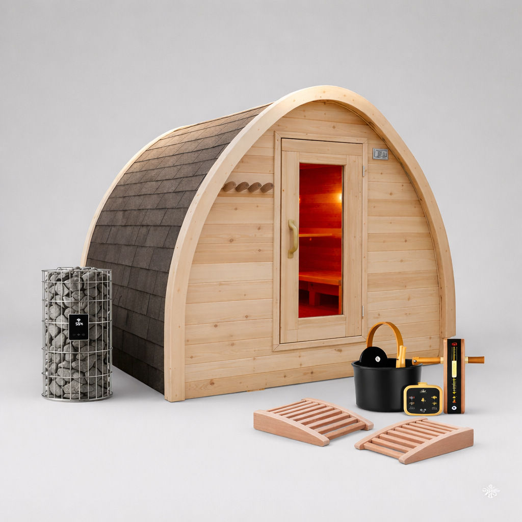 Solid Cedar MiniPOD Outdoor Sauna – Compact Handcrafted Design