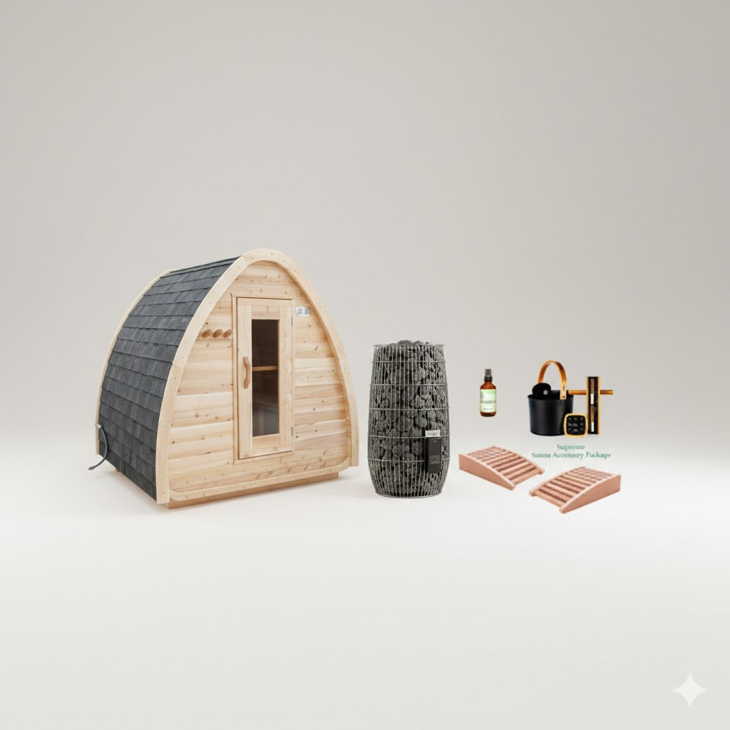 Solid Cedar MiniPOD Outdoor Sauna – Compact Handcrafted Design