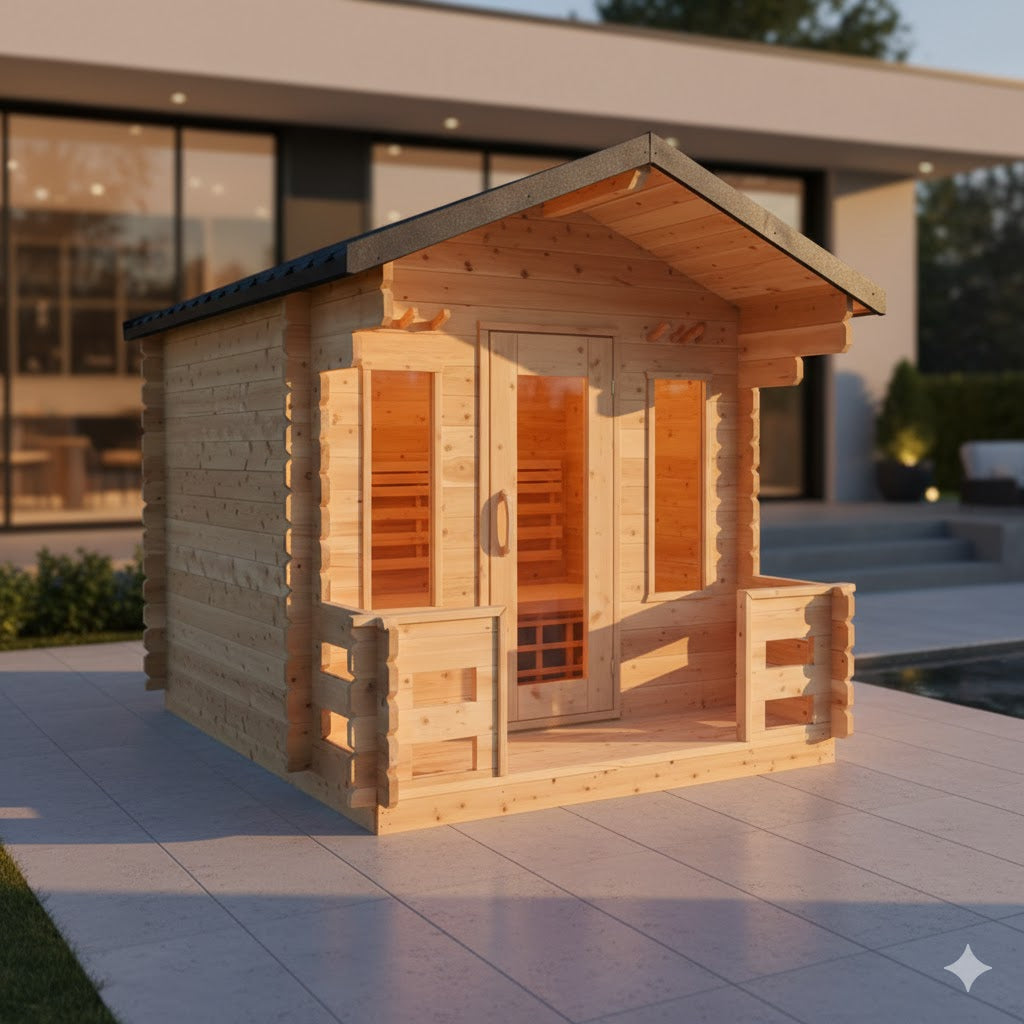 Solid Cedar Georgian Cabin Sauna – Custom-Crafted Outdoor Retreat
