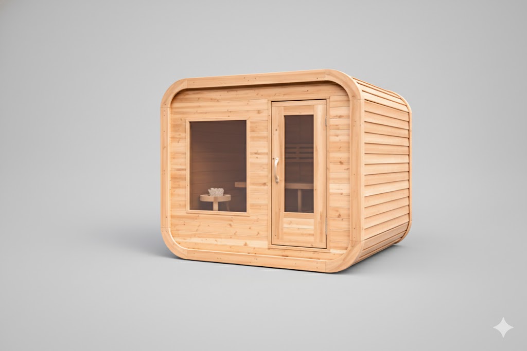 Solid Eastern White Cedar Luna Outdoor Sauna – 2–3 Person Custom Craft