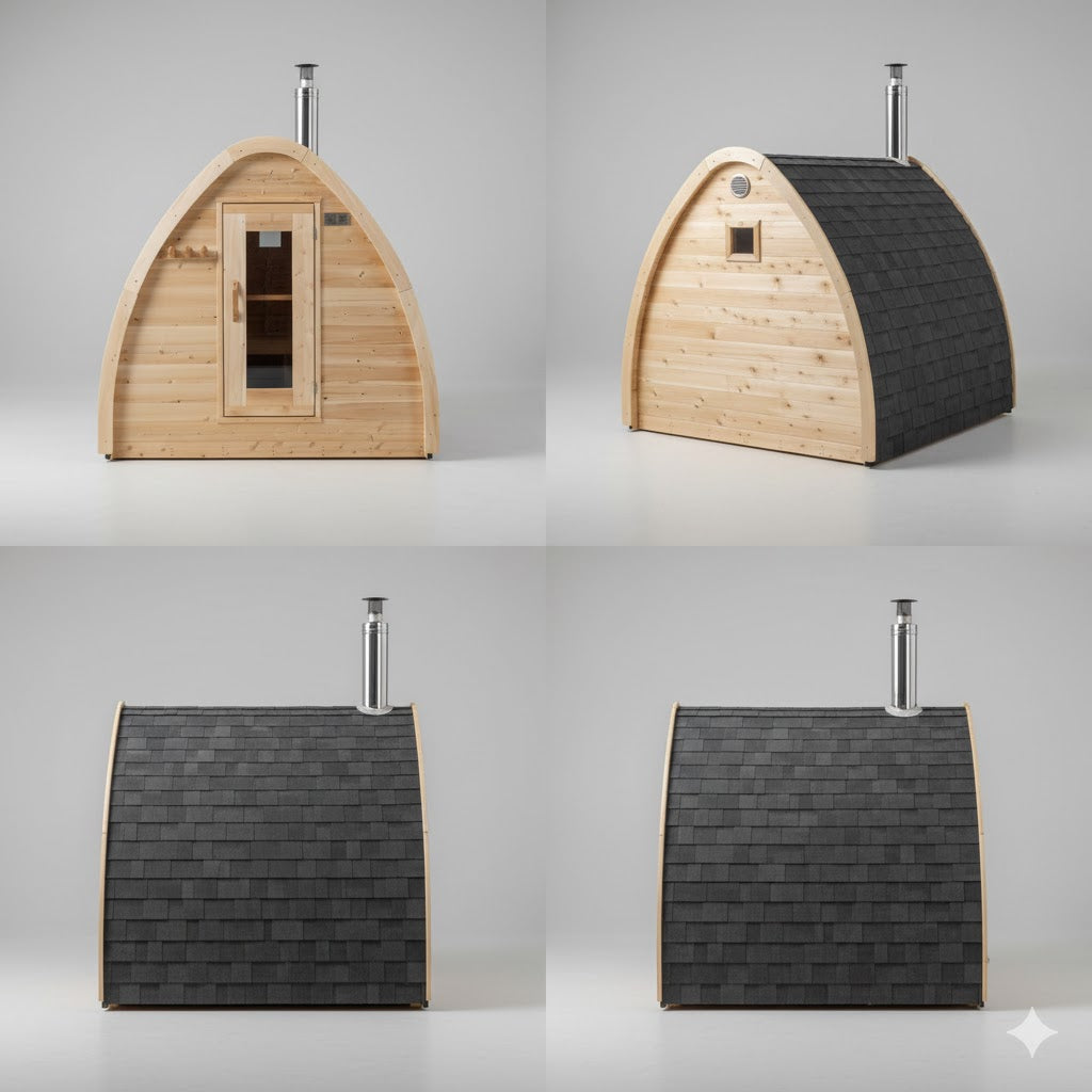Solid Cedar MiniPOD Outdoor Sauna – Compact Handcrafted Design