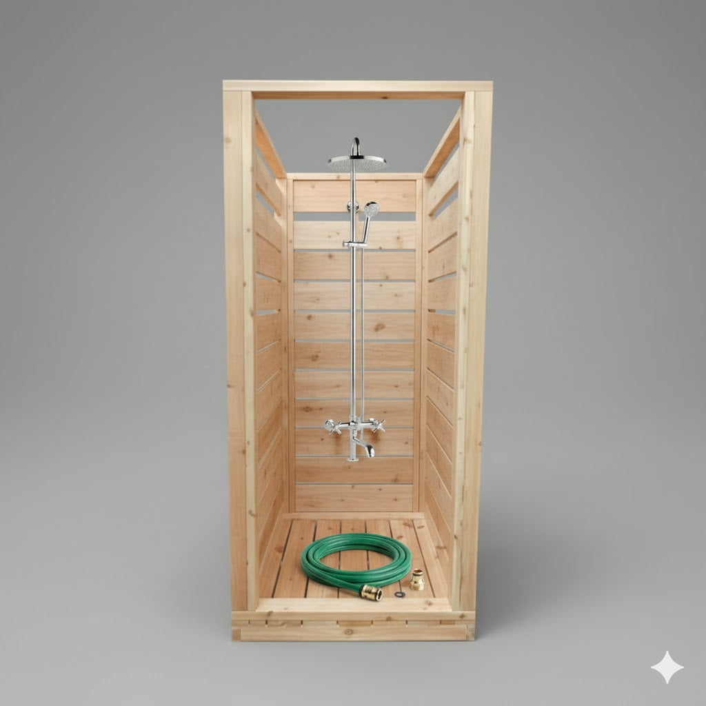 Cloudburst Knotty Red Cedar Outdoor Shower