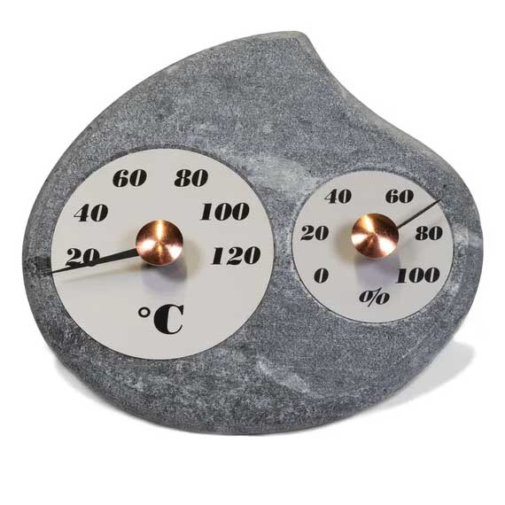 Maininki Sauna Thermometer Hygrometer Dual-Scale Wall-Mount Pine Analog Gauge