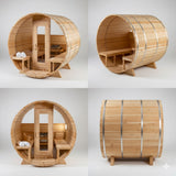 Solid Cedar Serenity Barrel Sauna – Handcrafted Outdoor Wellness