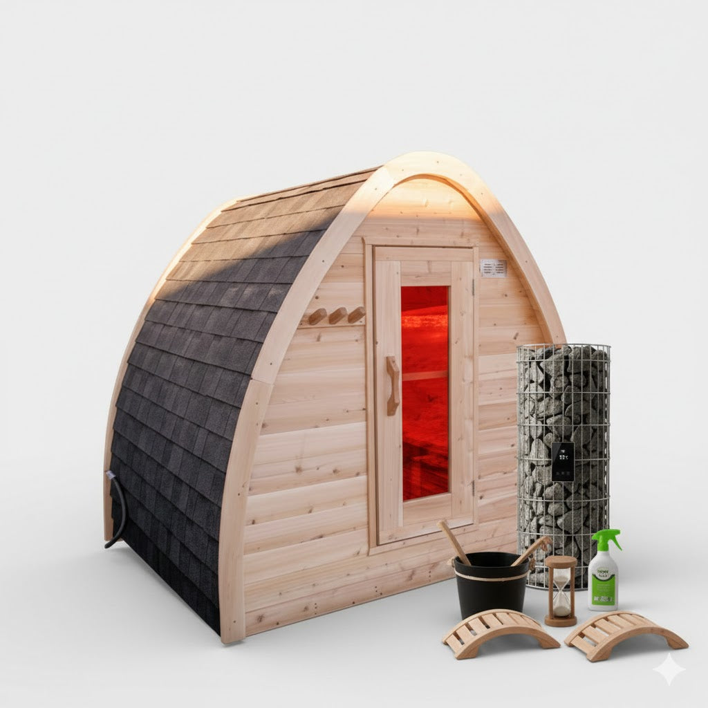 Solid Cedar MiniPOD Outdoor Sauna – Compact Handcrafted Design