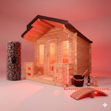 Solid Cedar Georgian Cabin Sauna – Custom-Crafted Outdoor Retreat