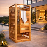 Solid Clear Cedar Outdoor Shower – Handcrafted Spa-Style Rinse Station