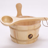 Classic Wooden Sauna Bucket and Ladle Set – Cedar Finish