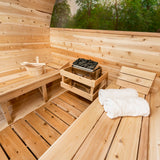 Solid Cedar Serenity Barrel Sauna – Handcrafted Outdoor Wellness