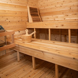 Solid Eastern White Cedar Luna Outdoor Sauna – 2–3 Person Custom Craft