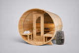 Solid Cedar Serenity Barrel Sauna – Handcrafted Outdoor Wellness