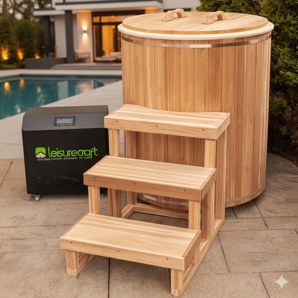 Solid Cedar Cold Plunge Tub – Handcrafted Canadian Cold Therapy