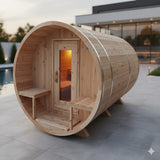 Solid Cedar Barrel Sauna – Traditional Canadian Craftsmanship