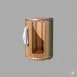Solid Cedar Barrel Outdoor Shower – Handcrafted Pool & Spa Rinse