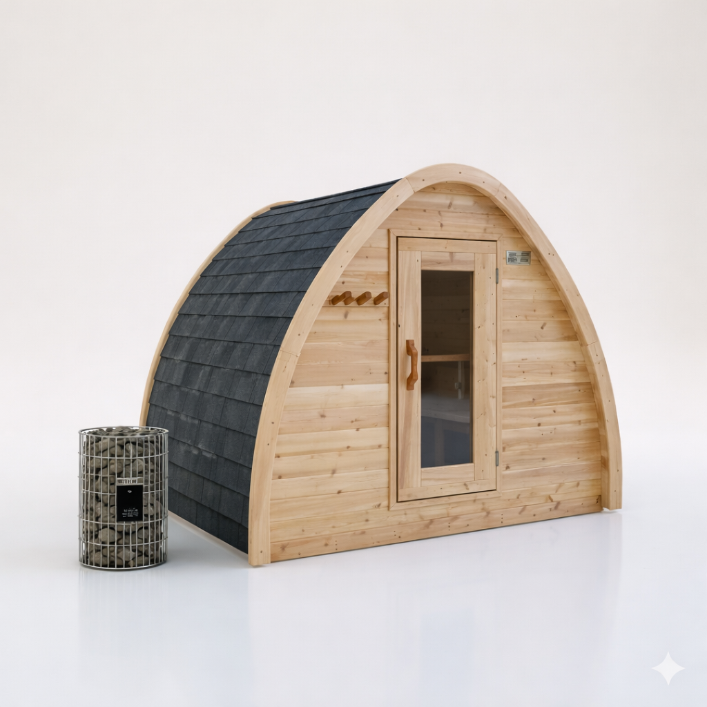 Solid Cedar MiniPOD Outdoor Sauna – Compact Handcrafted Design