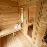 Solid Cedar Georgian Cabin Sauna with Changeroom – Custom Outdoor Spa
