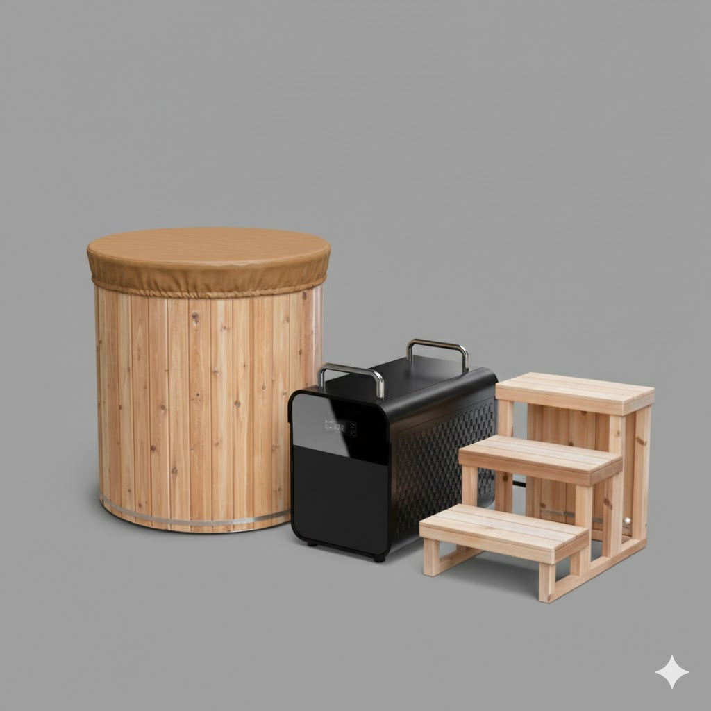 Solid Cedar Cold Plunge Tub – Handcrafted Canadian Cold Therapy