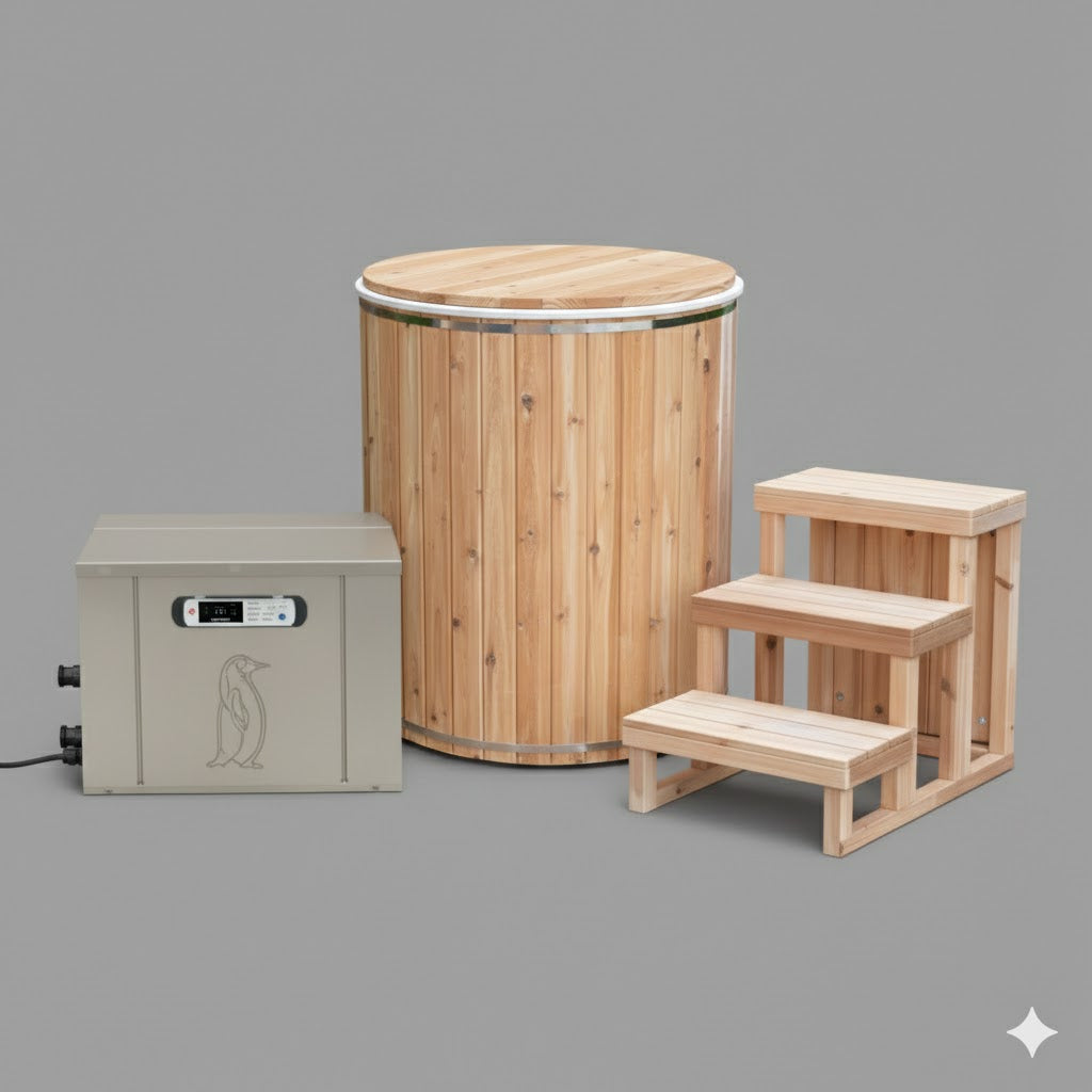 Solid Cedar Cold Plunge Tub – Handcrafted Canadian Cold Therapy