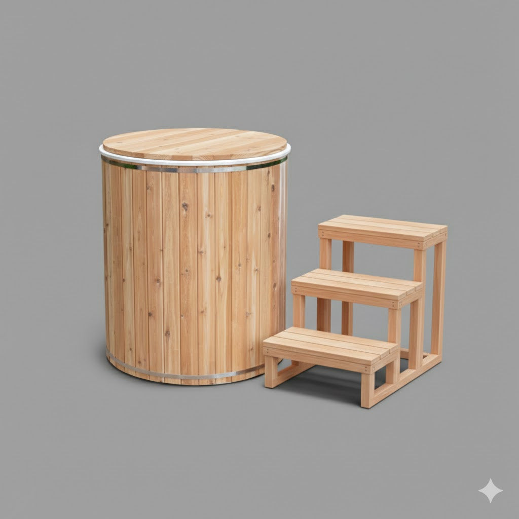 Solid Cedar Cold Plunge Tub – Handcrafted Canadian Cold Therapy