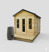 Solid Cedar Georgian Cabin Sauna with Changeroom – Custom Outdoor Spa