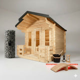 Solid Cedar Georgian Cabin Sauna – Custom-Crafted Outdoor Retreat