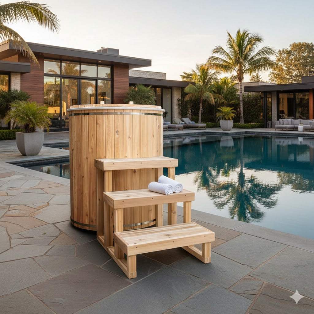 Solid Cedar Cold Plunge Tub – Handcrafted Canadian Cold Therapy