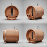 Solid Cedar Barrel Sauna – Traditional Canadian Craftsmanship