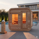 Solid Eastern White Cedar Luna Outdoor Sauna – 2–3 Person Custom Craft